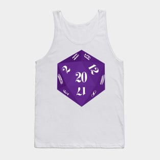 Purple 20-Sided Dice Design Tank Top